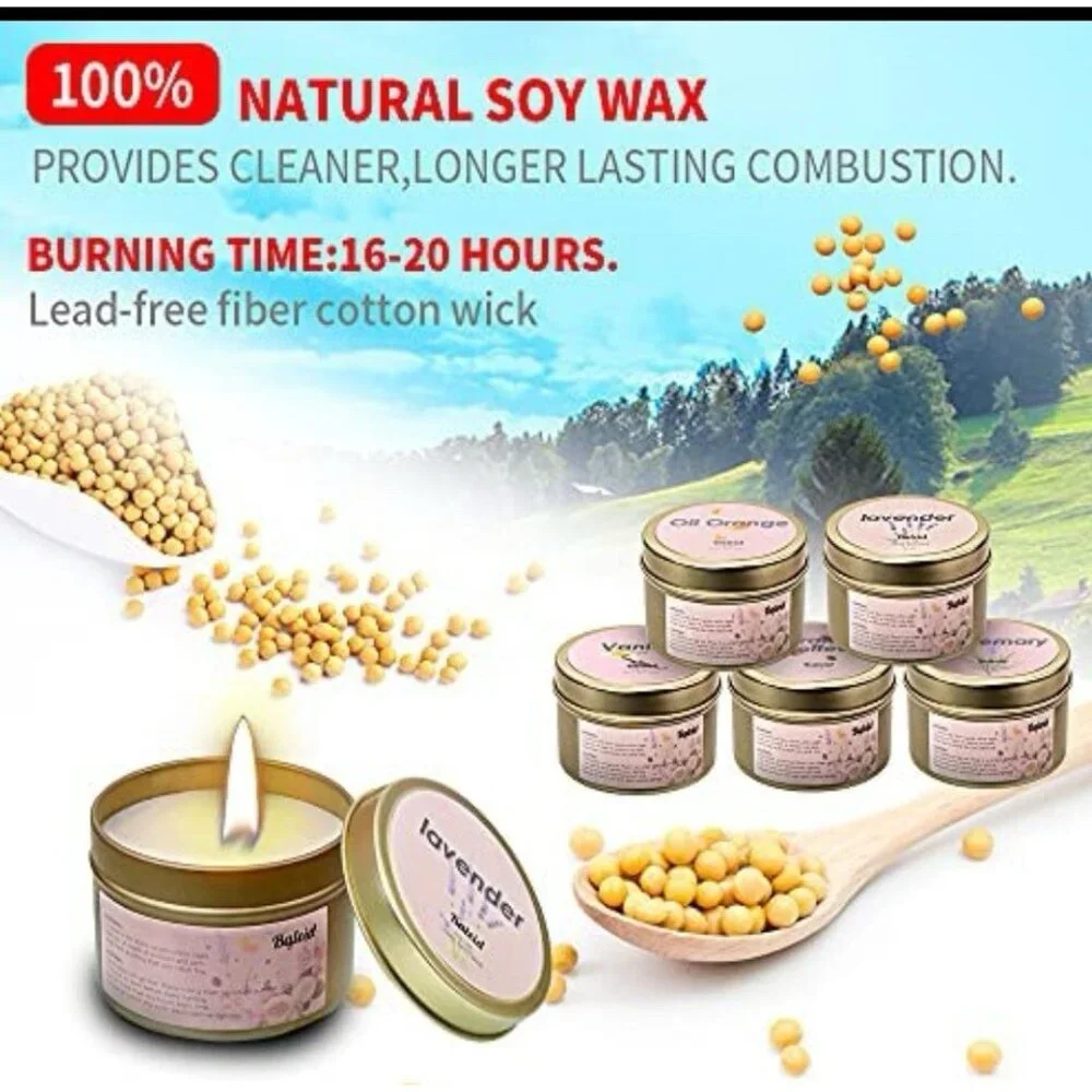 Baleid Flower Scented Candles Gift Set of 12 Pack Bulk Natural Soy Wax 4 OZ